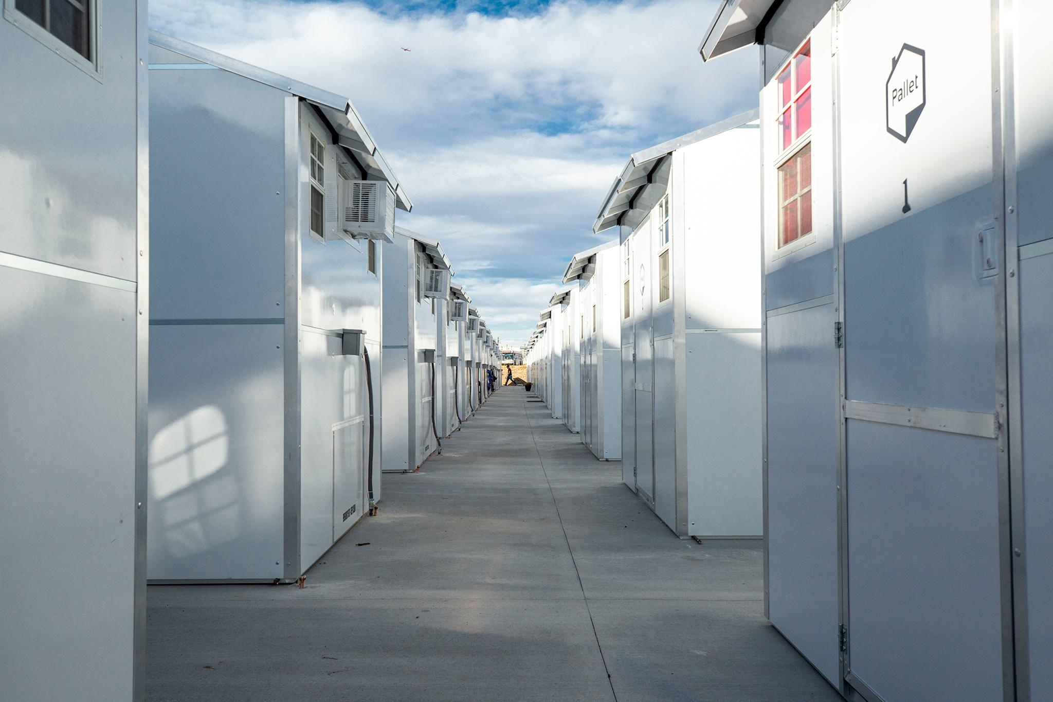 Aurora utilizes Pallet shelters to house 30 to 60 people experiencing