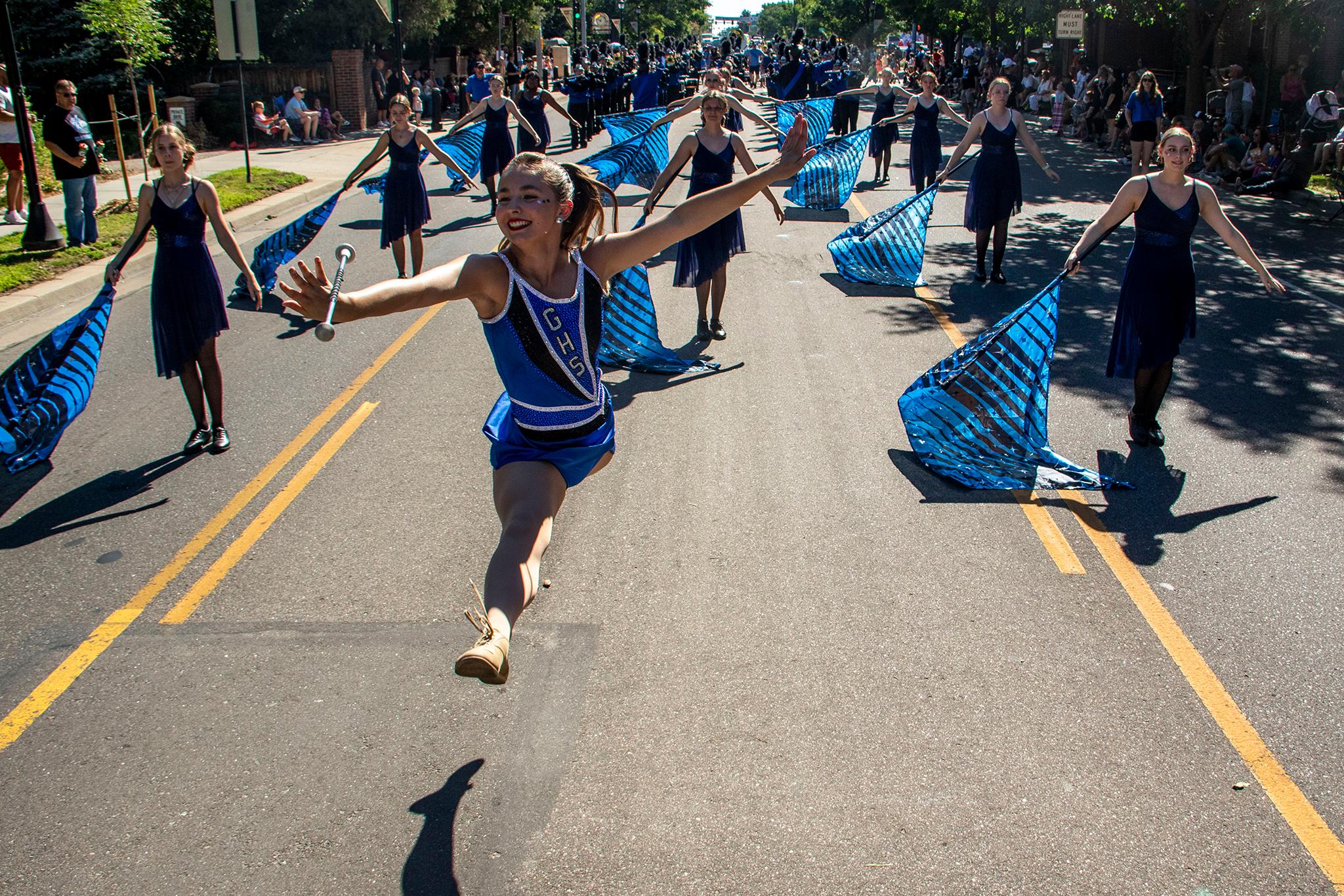 The Grand View High School band during the Wheat Ridge Carnation Festival parade