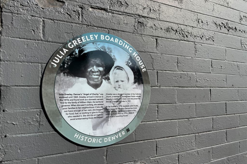 new historic plaque commemorates the former home of Julia Greeley.