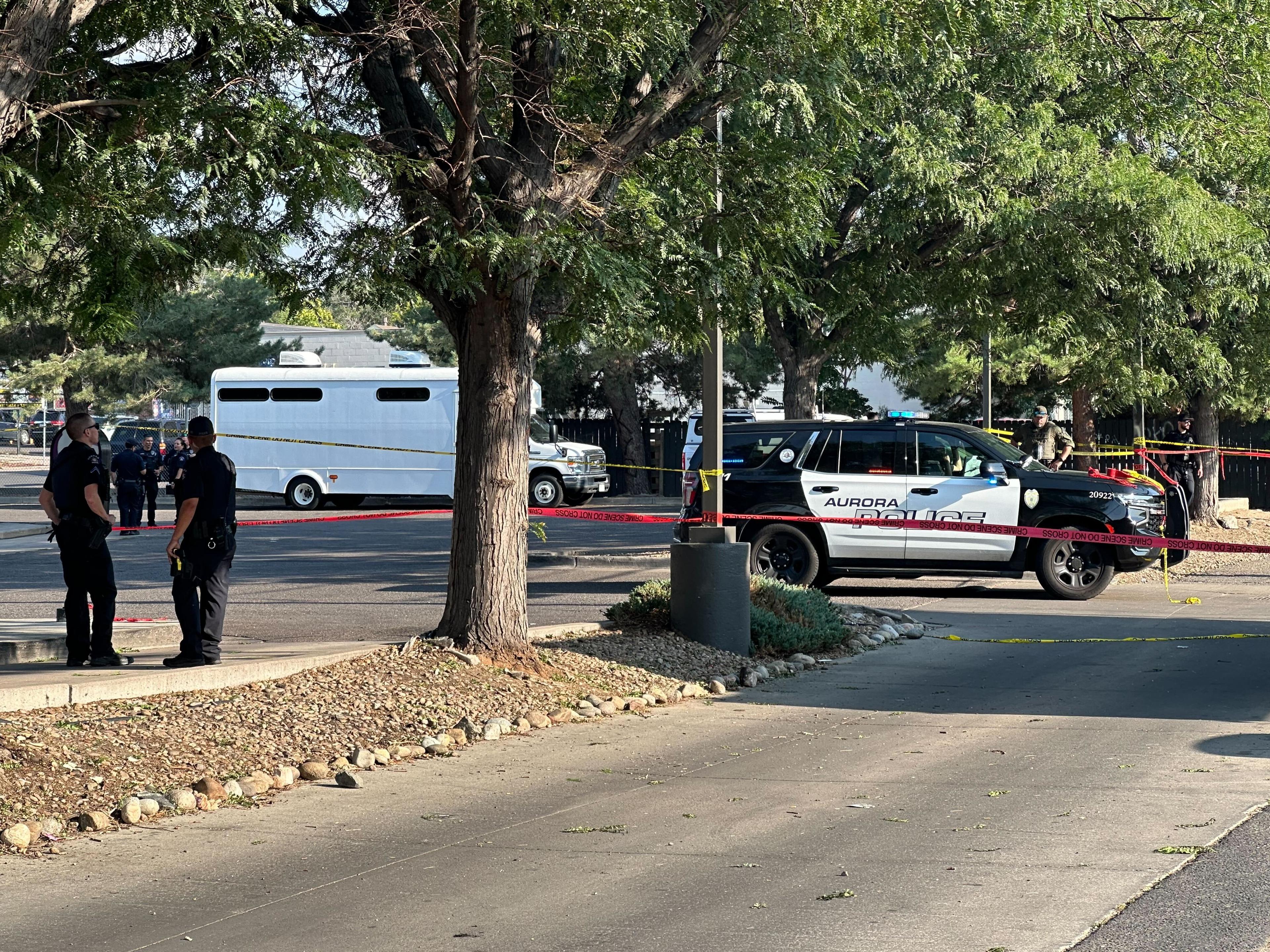 Crime scene of a deadly shooting in Aurora.