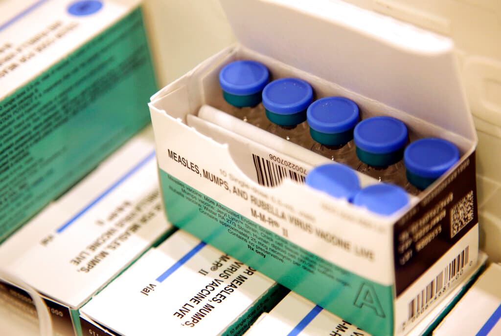 vials of measles, mumps and rubella vaccine